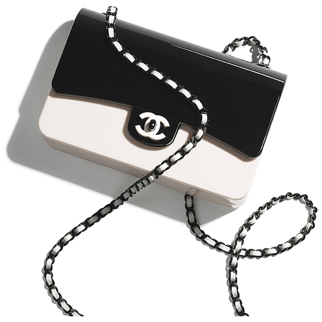 Chanel Runway Small Clear Plexi Round Silver Leather Evening Clutch  Shoulder Bag