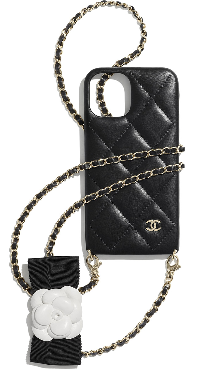 Chanel Camellia Flower iPhone Case With Chain