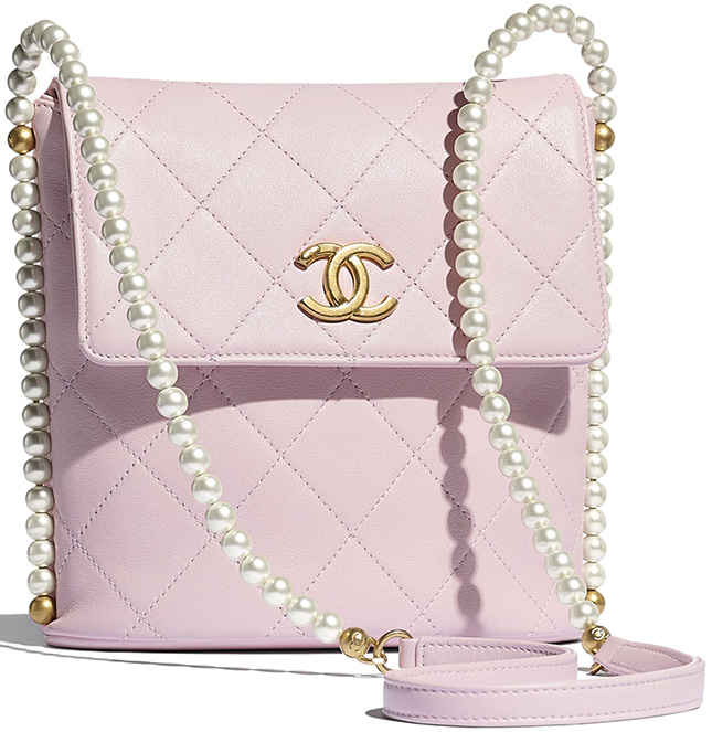 Chanel Small Hobo Bag With Pearl Chain