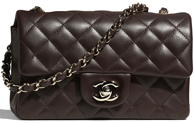 Chanel Black Quilted Lambskin Mini Square Classic Flap Silver Hardware, 2021 (Very Good), Womens Handbag