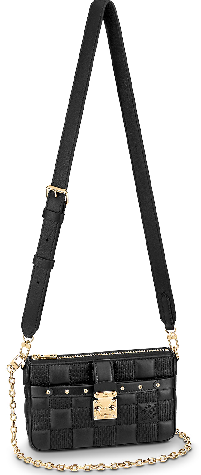 Louis Vuitton Damier Quilt Troca PM - Black Crossbody Bags