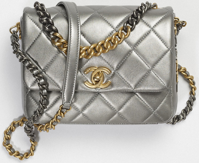 Chanel Bi Chain Metallic Mini Flap Bag