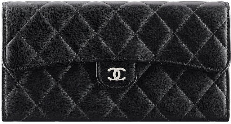 Chanel Black Quilted Calfskin Cambon Zip Around Organizer Wallet