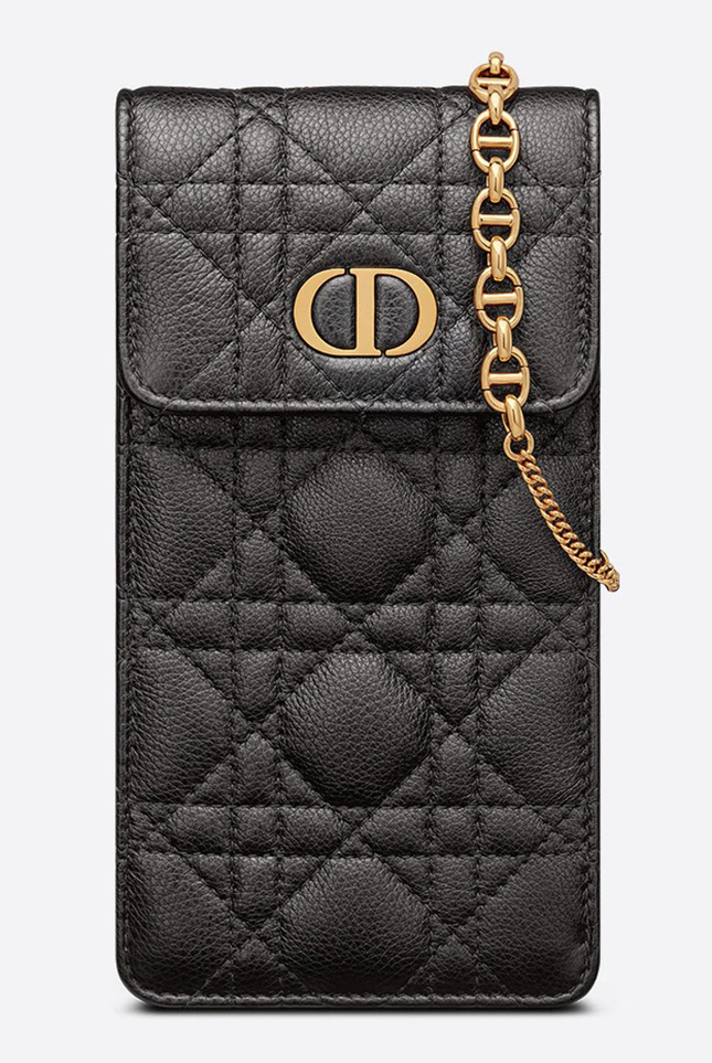 Dior Caro Phone Holder With Chain