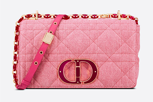 Dior MacroCanange Denim Caro Bag With CD Chain Links thumb