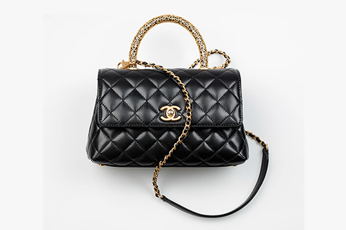 New 23A Chanel Lily Floral Pattern Coco Handle Bag Handbag