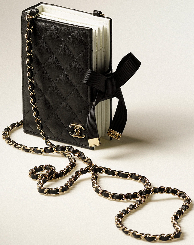 Chanel Book Card Holder with Chain