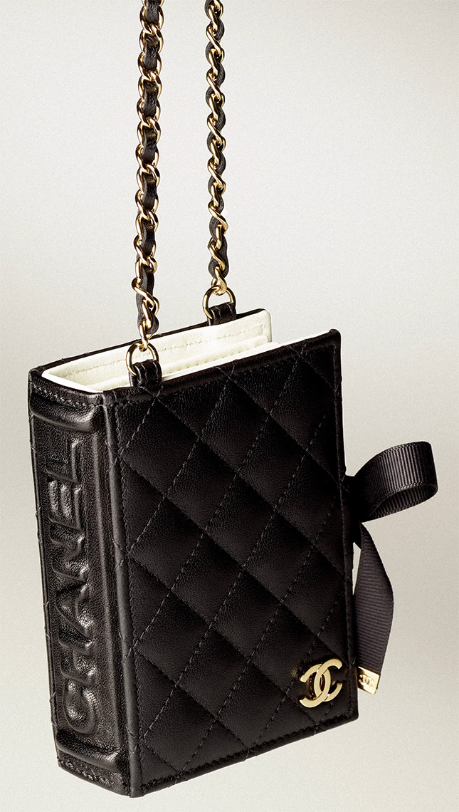 Chanel Book Card Holder with Chain