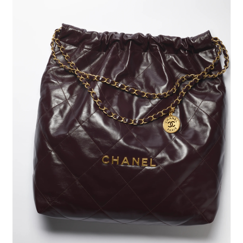 Chanel Large Drawstring Bag in Shiny Calfskin