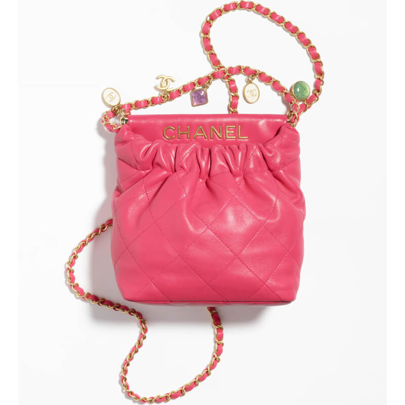 Chanel Small Bucket Bag in Lambskin, Resin