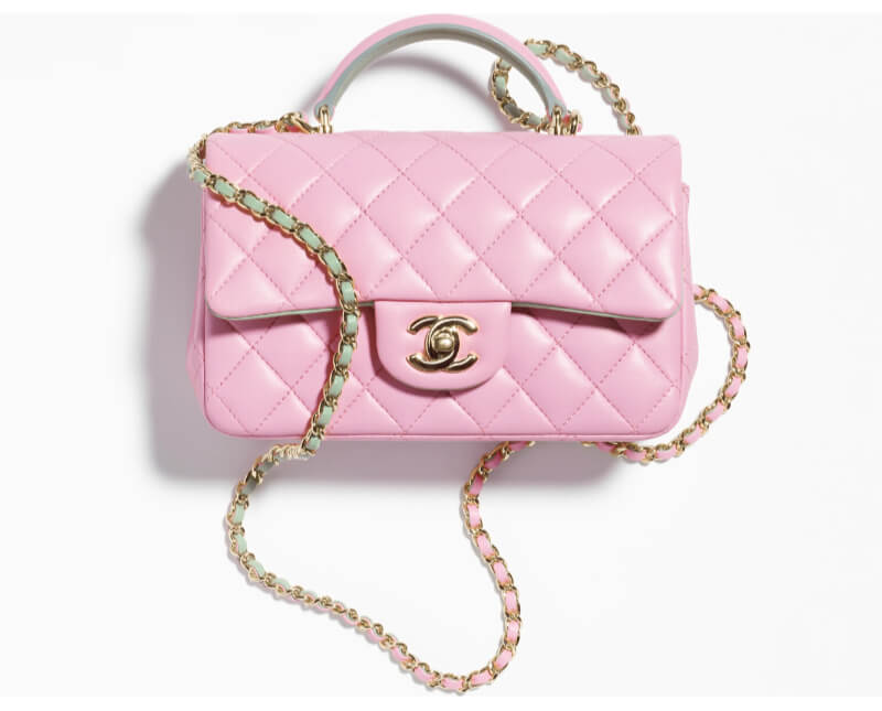 Chanel Mini Flap Bag with Top Handle in Lambskin 