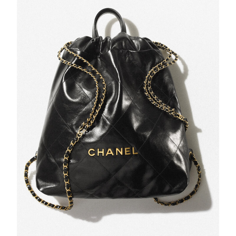 Chanel Large Backpack 22 in Shiny Calfskin 