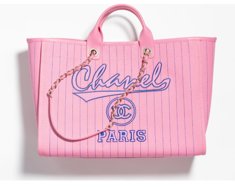 Chanel Maxi Shopping Bag in Cotton, Calfskin 