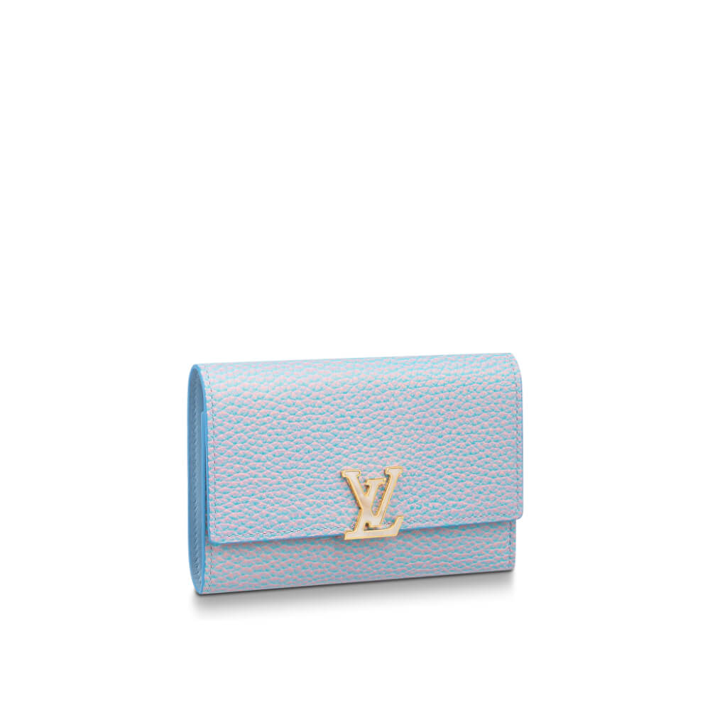 louis vuitton capucines compact wallet capucines wallets and small leather goods M PM Front view