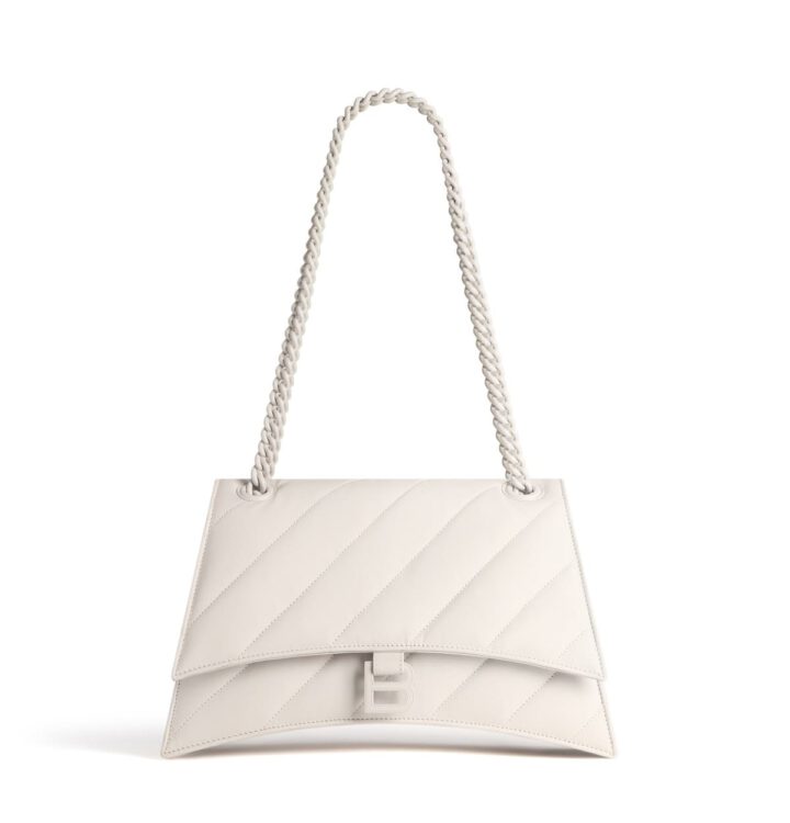 Balenciaga Women 'Crush M' Black Crossbody Bag With B Logo In Crush Quilted Leather Woman