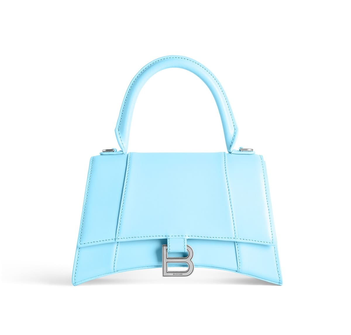 Balenciaga Hourglass Small Bag in Box Calfkin light blue