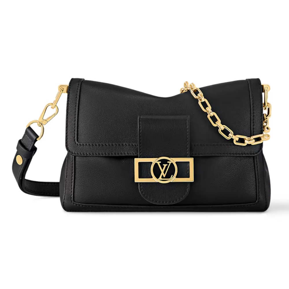 Louis Vuitton Dauphine Soft MM Bag in Calfskin Black