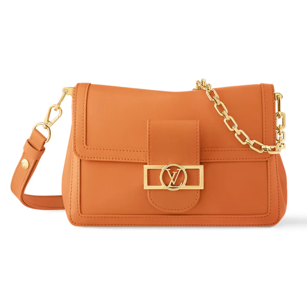 Louis Vuitton Dauphine Soft MM Bag in Calfskin Orange