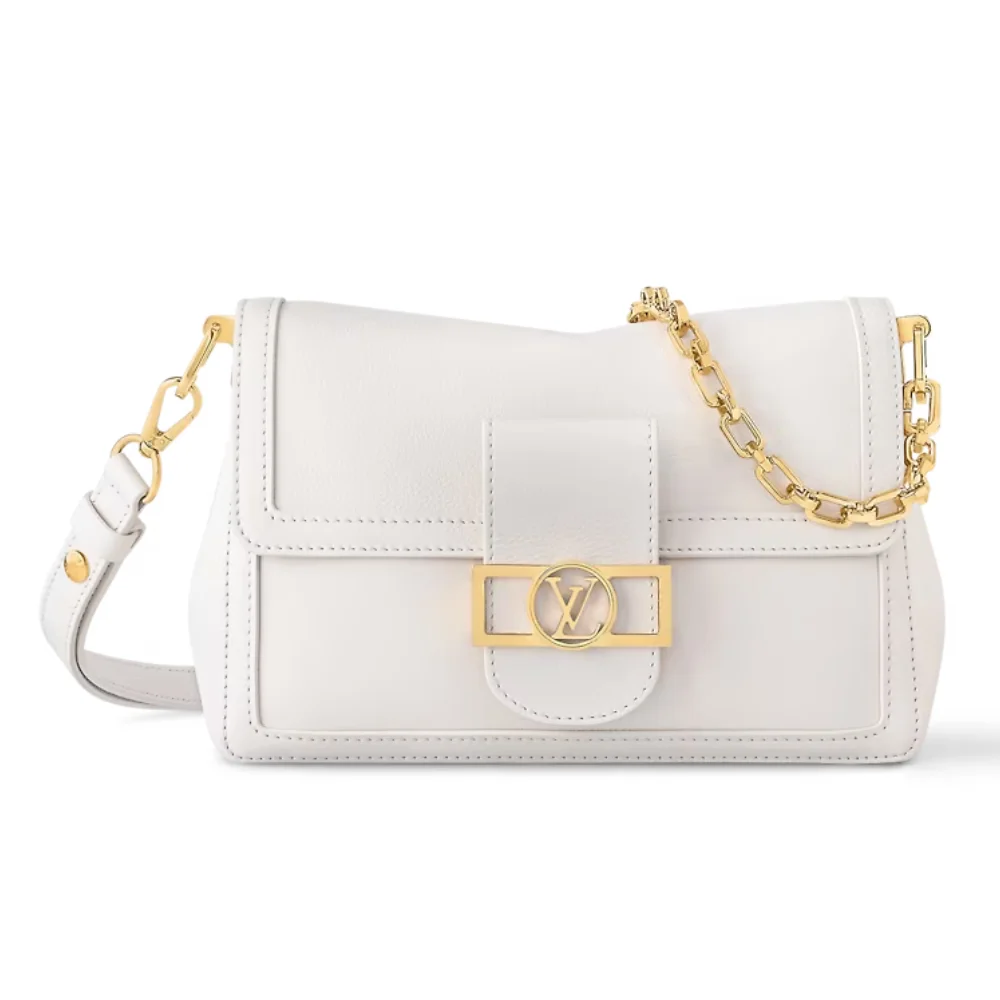 Louis Vuitton Dauphine Soft MM Bag in Calfskin White