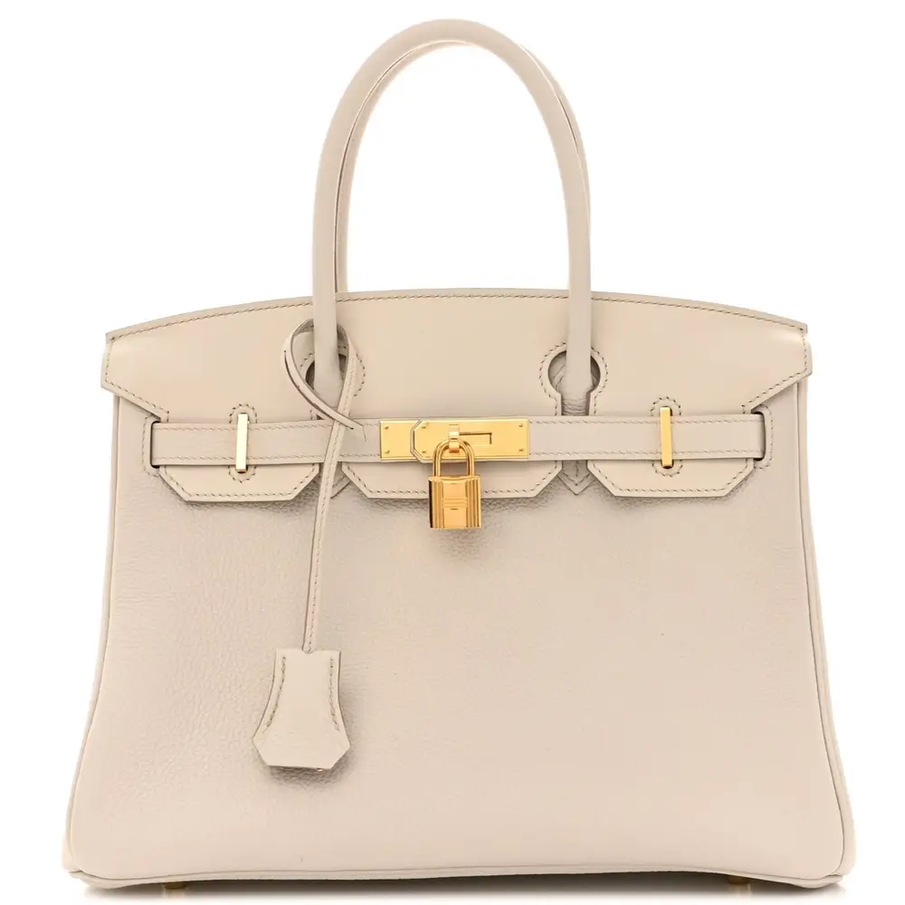 Hermes 3 En 1 Birkin 30 Bag in Togo Swift Canvas Craie