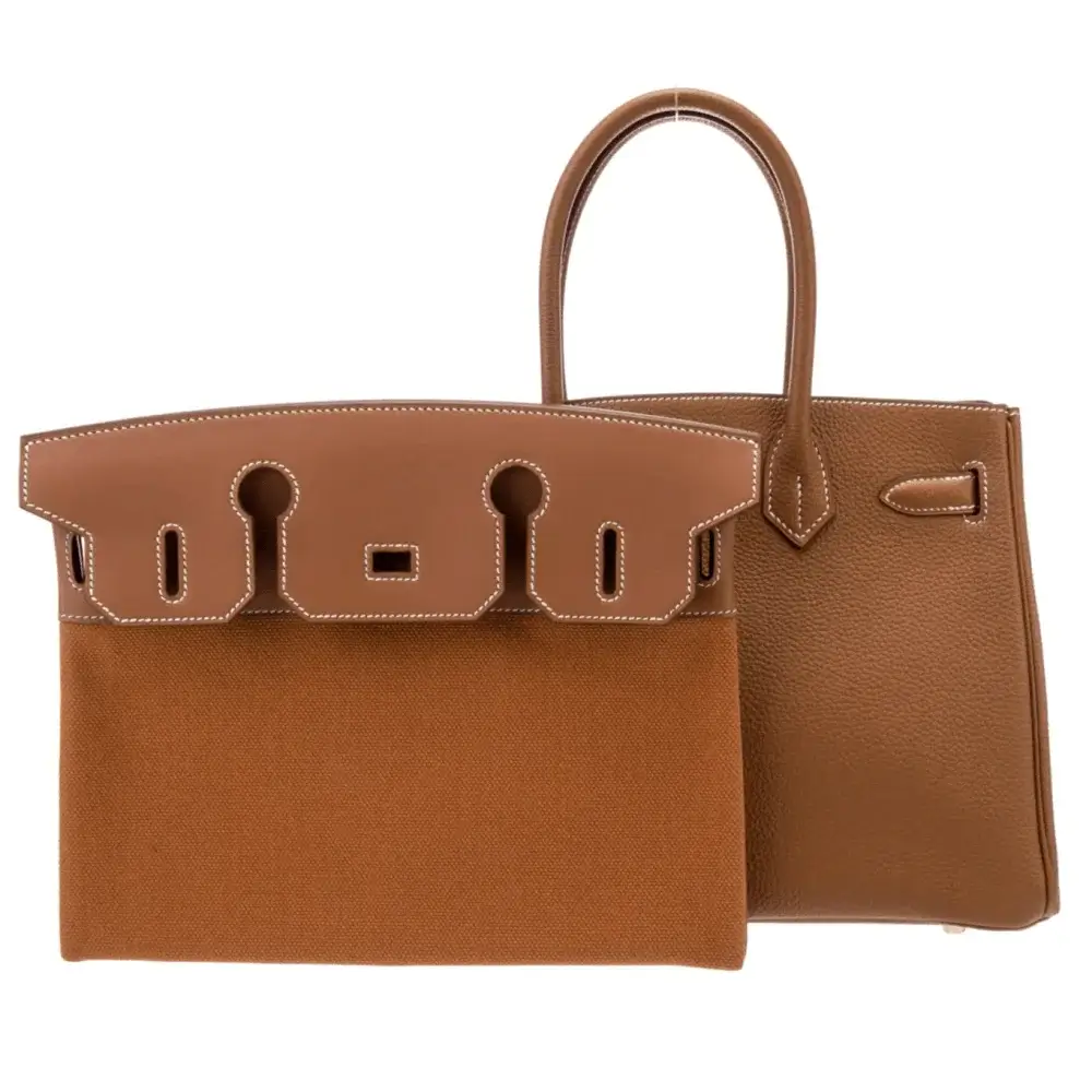 Hermes 3 En 1 Birkin 30 Bag in Togo Swift Canvas Gold 2