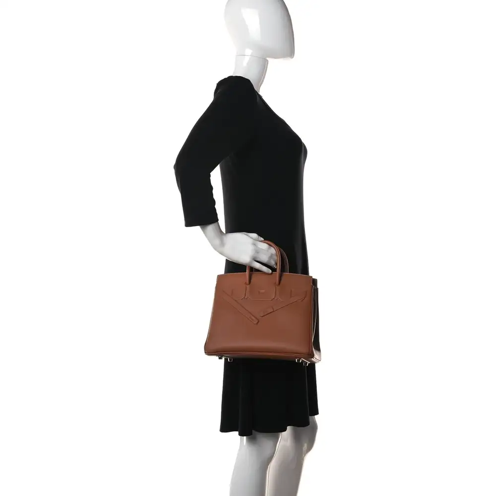 Hermes Birkin Shadow 25 Bag in Swift Gold Model shot 2