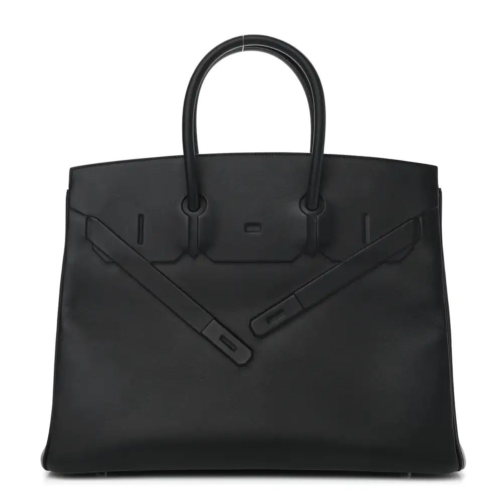 Hermes Birkin Shadow 35 Bag in Swift Black