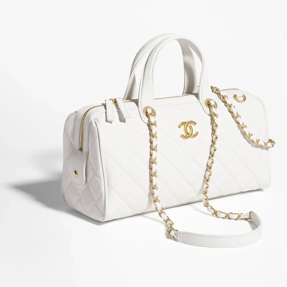 Chanel large bowling bag grained shiny calfskin gold tone metal AS5579B2089410601 #2