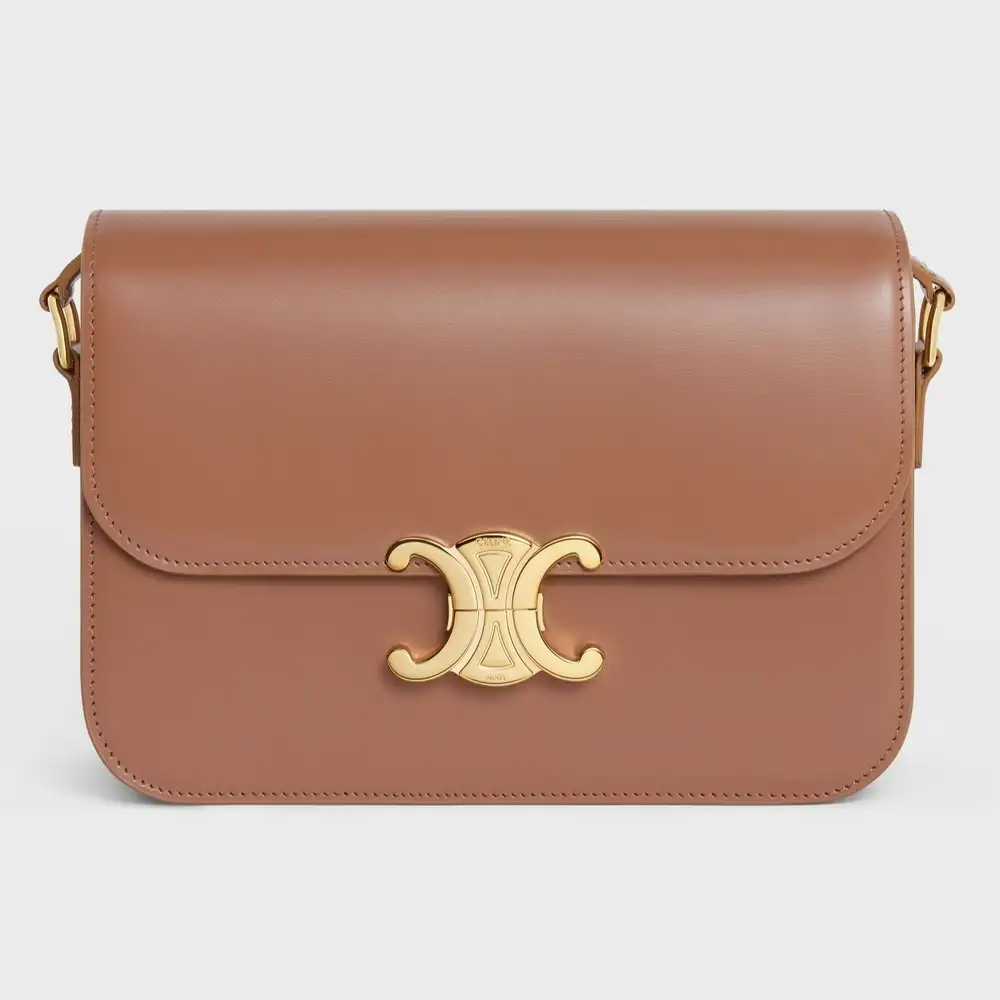Celine Classique Triomphe Bag in shiny calfskin bronze