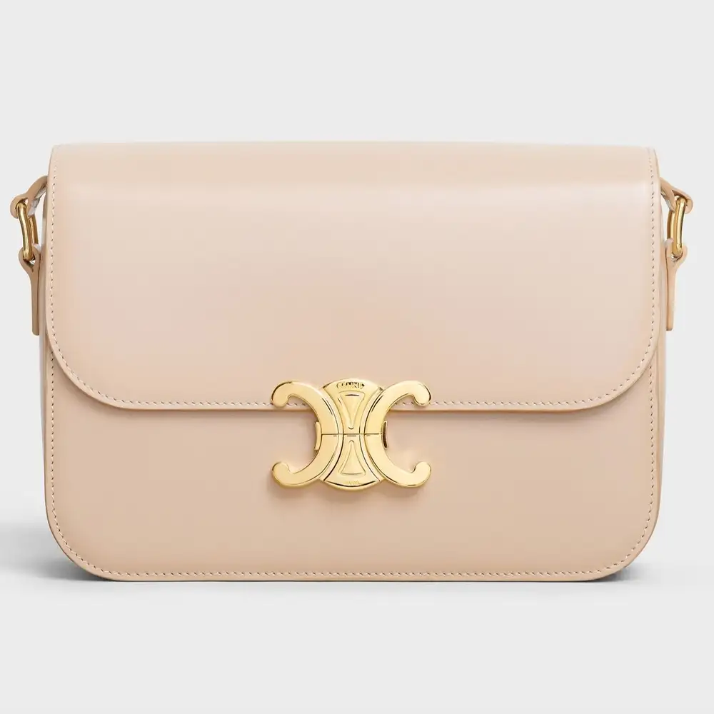 Celine Classique Triomphe Bag in shiny calfskin nude