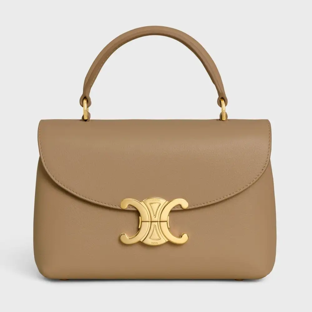 Celine Teen Nino Bag In Supple Grained Calfskin Smoked Brown