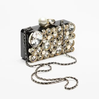 chanel evening bag plexi strass imitation pearls gold tone metal AS5874B22465U4633 #2