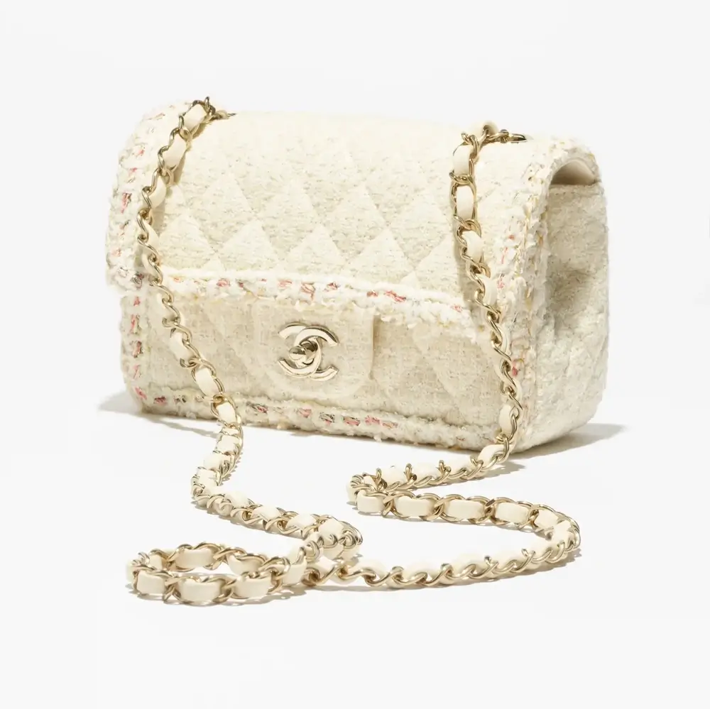 Chanel mini classic handbag tweed gold tone metal A69900B23063U4715 #2