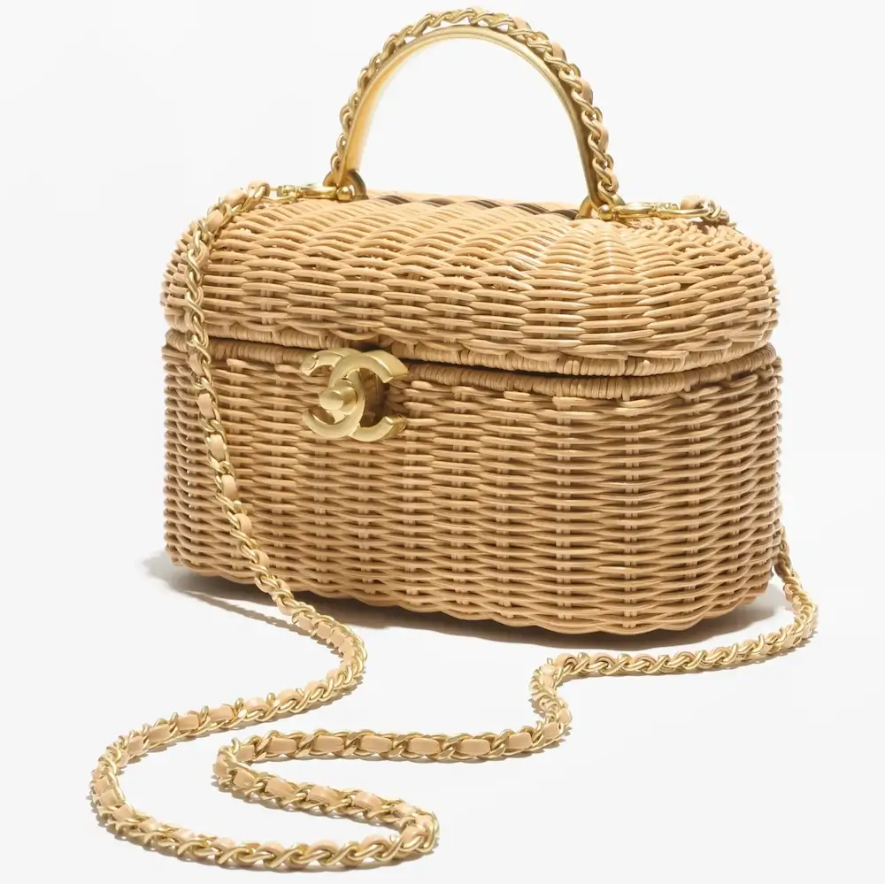 Chanel vanity case braided rattan gold tone metal AS5993B22726NG121 #2