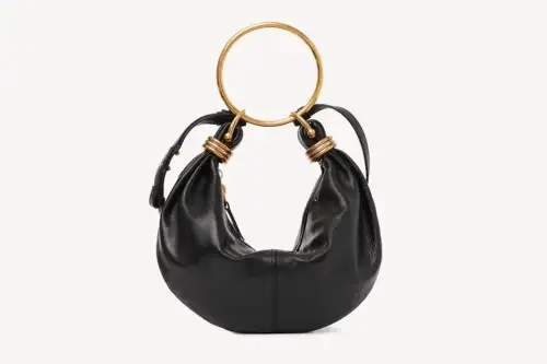 Chloe Small Bracelet Hobo Bag In Grained Leather Black Featured image