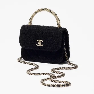 chanel clutch with chain tweed imitation pearls gold tone metal AP4975B2260894305