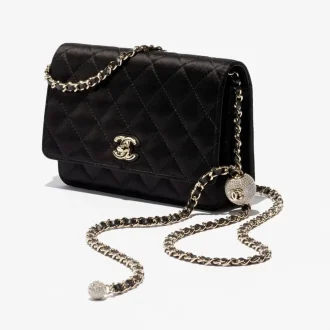 chanel wallet on chain mixed fibers silk strass gold tone metal AP1450B2272794305