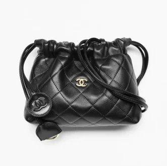 Chanel clutch with leather strap lambskin gold tone metal AP5228B2391494305