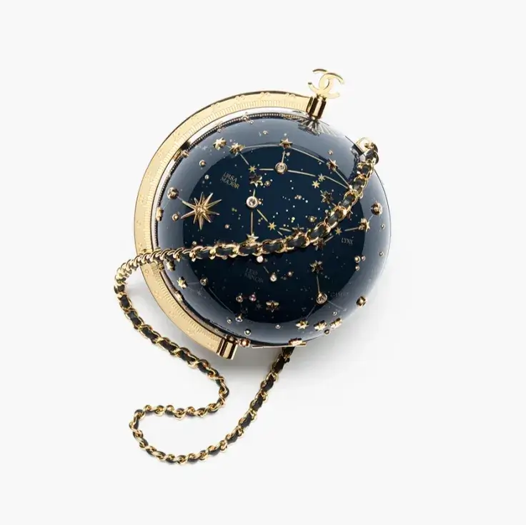 Chanel evening bag resin strass gold tone metal AS6272B24094U9337