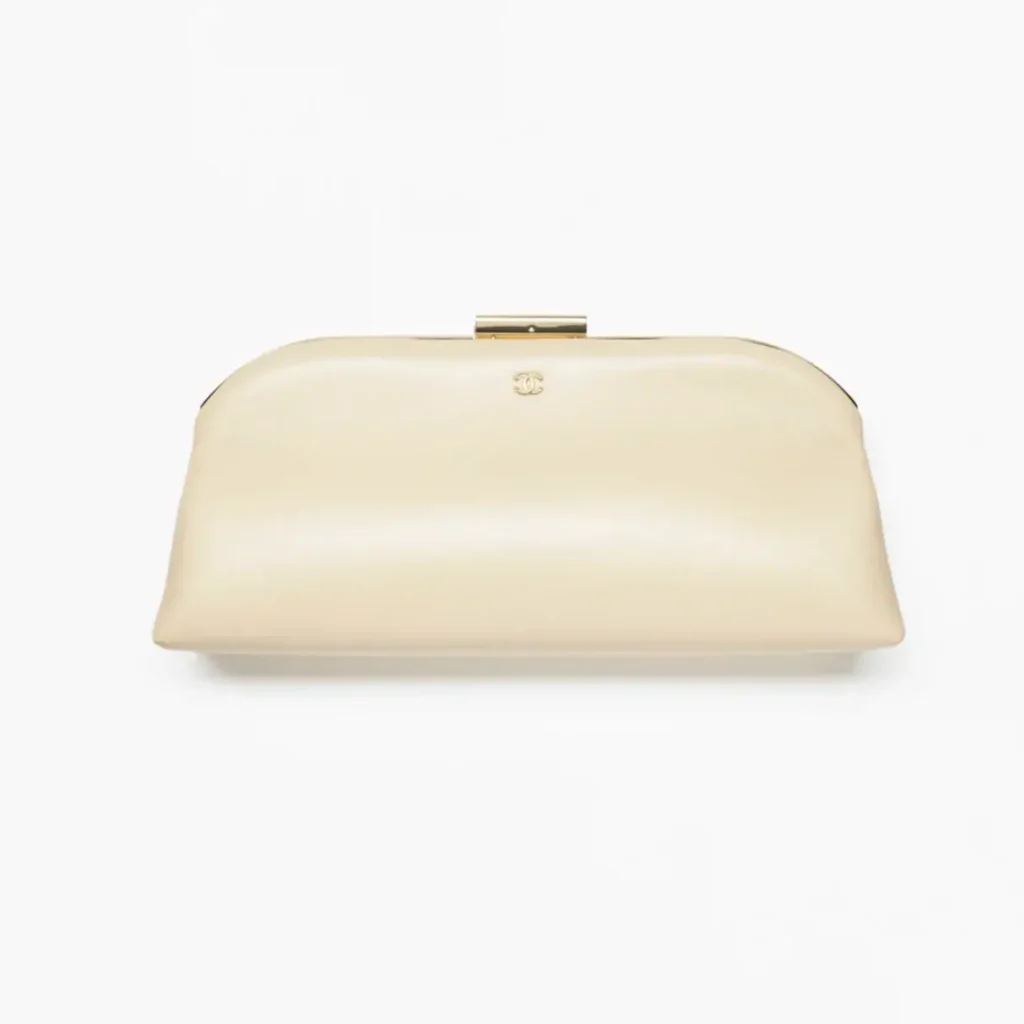 Chanel large clutch lambskin gold tone metal AP5236B23918U8372