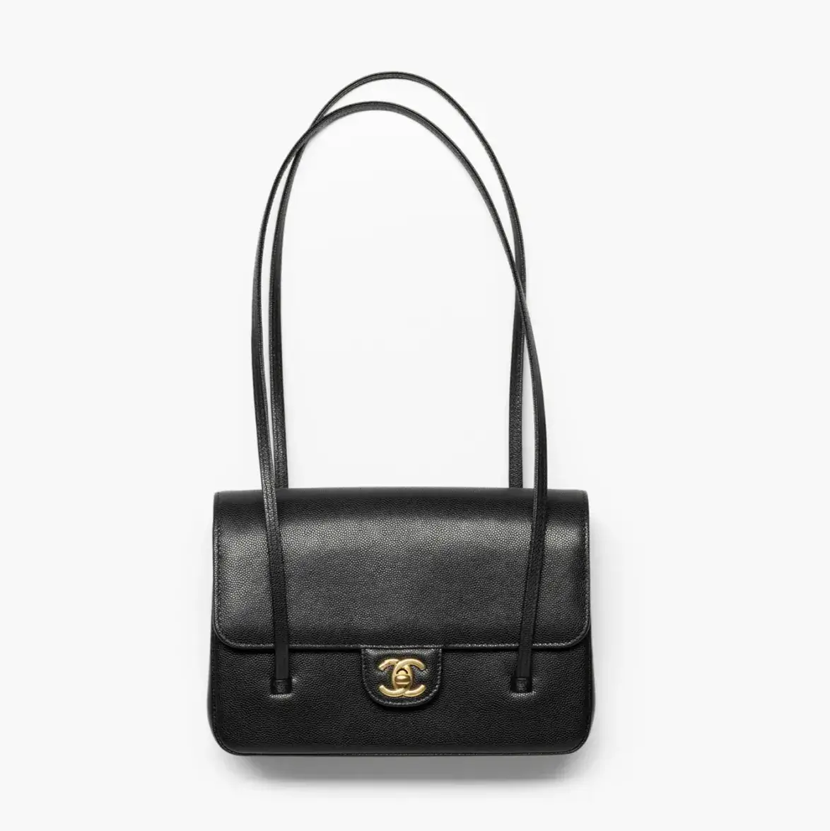 Chanel small flap bag grained shiny calfskin gold tone metal AS6130B2348394305