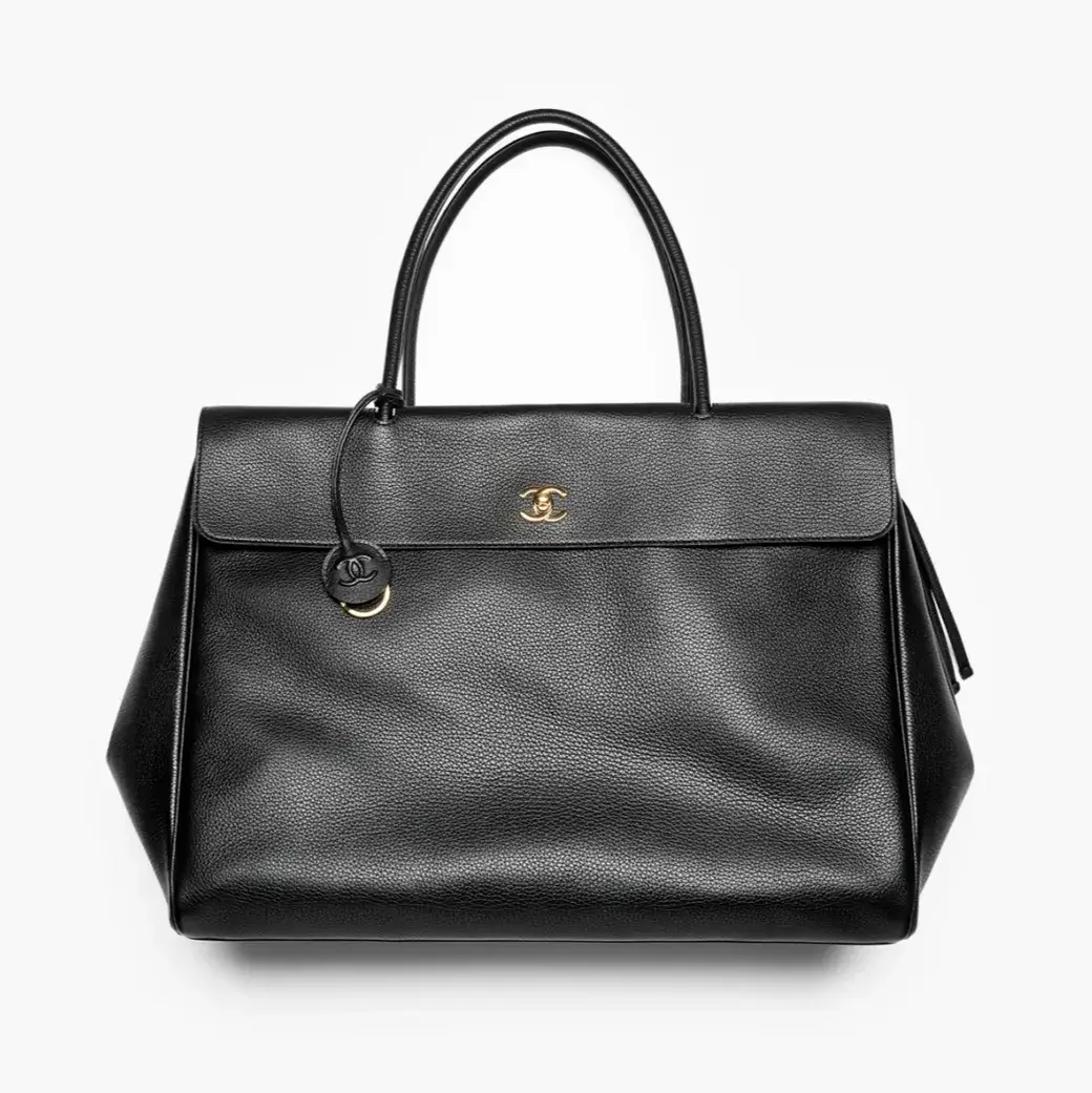 chanel large shopping bag grained calfskin gold tone metal AS6289B2424894305