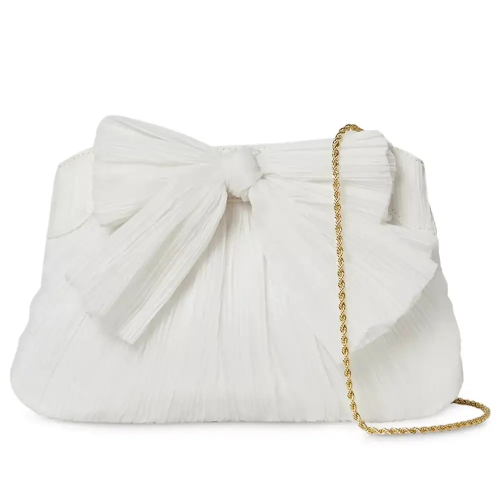 9. Loefflet Randall Rayne Small Pleated Bow Frame Clutch
