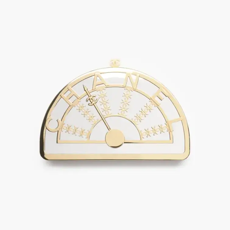 Chanel elevator minaudiere silver tone metal gold tone metal AS6438B24952UA976