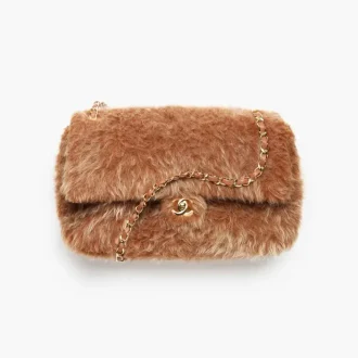 Chanel maxi flap bag shearling lambskin gold tone metal AS6281B25010UC189 copy