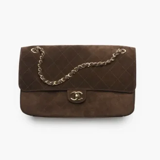 Chanel maxi flap bag suede calfskin gold metal AS6281B24009UA850