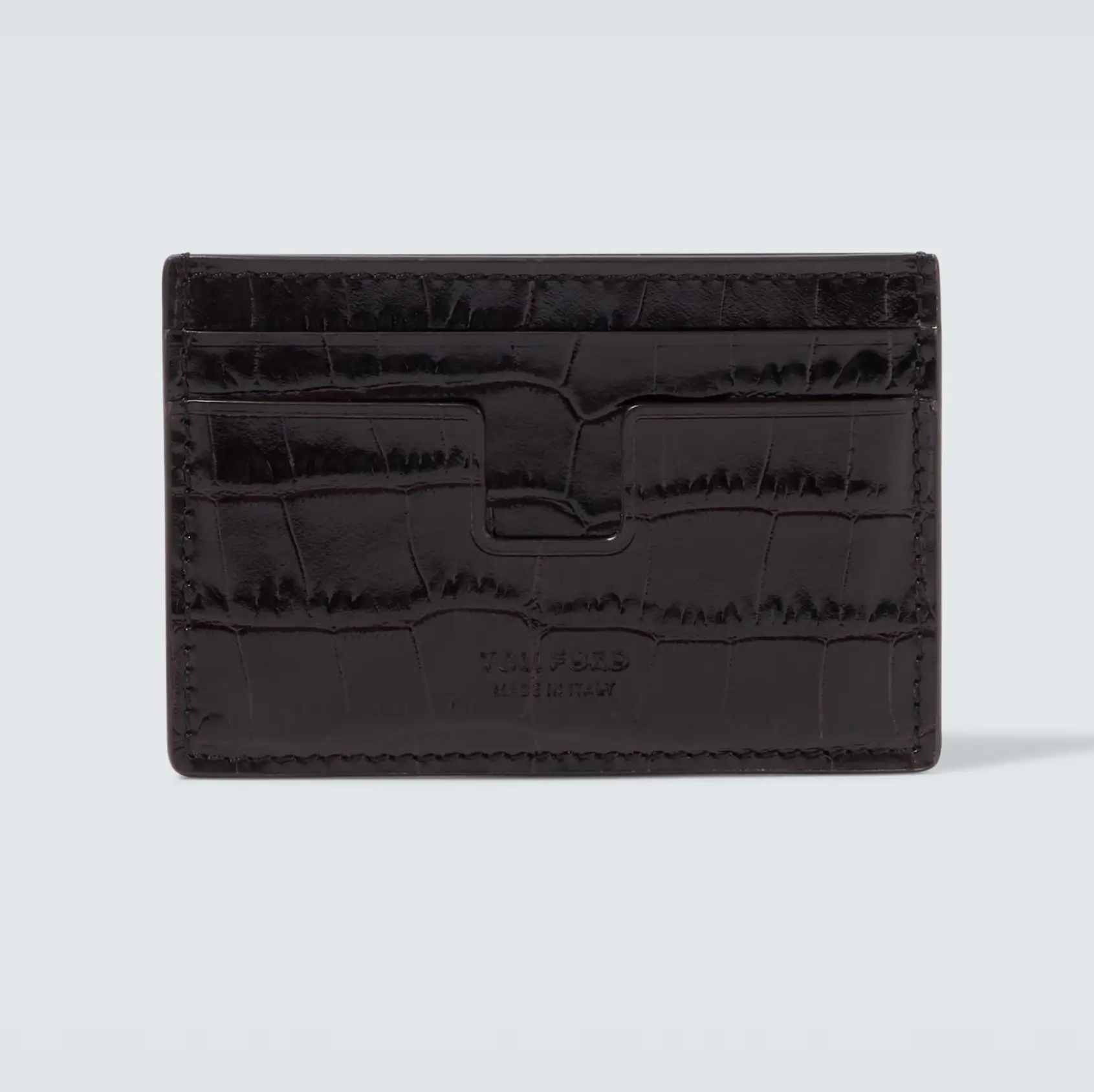 Tom Ford Croc effect patent card holder