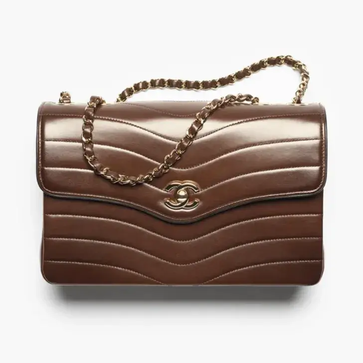 Chanel flap bag patinated lambskin gold tone metal AS6497B25468UC476