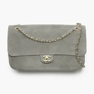 Chanel maxi flap bag suede calfskin gold tone metal AS6627B24009UA848