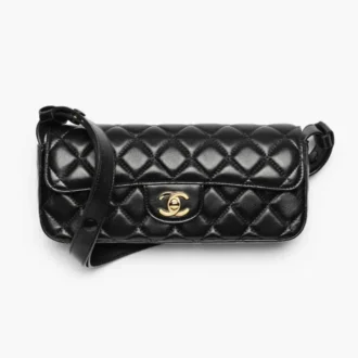 chanel flap bag lambskin gold tone metal AS6577B2575694305